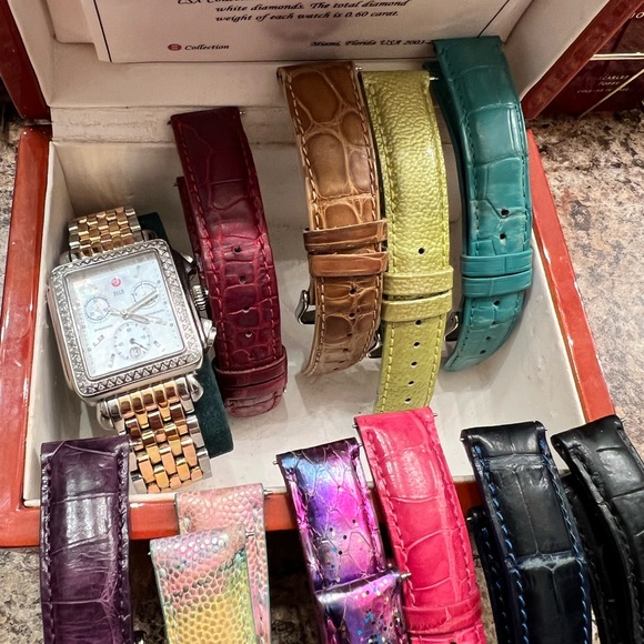 Michele Art Deco Watch XL yellow, silver and rose gold with Diamonds - Picture 11 of 11